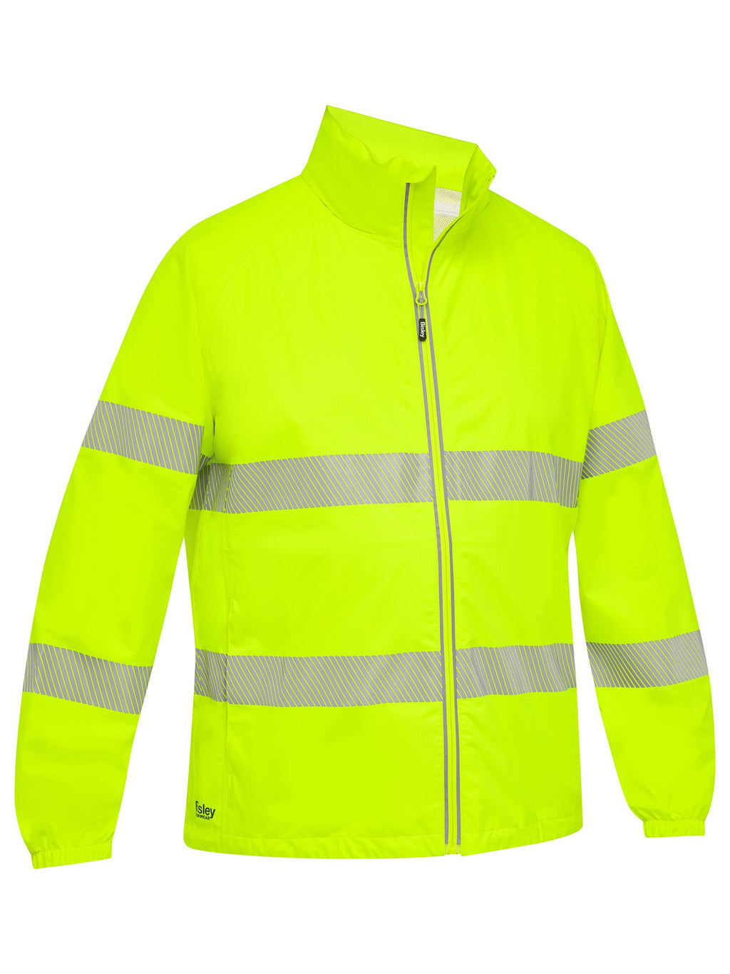 Taped Hi Vis Packable Lightweight Ripstop Rain Jacket - Yellow