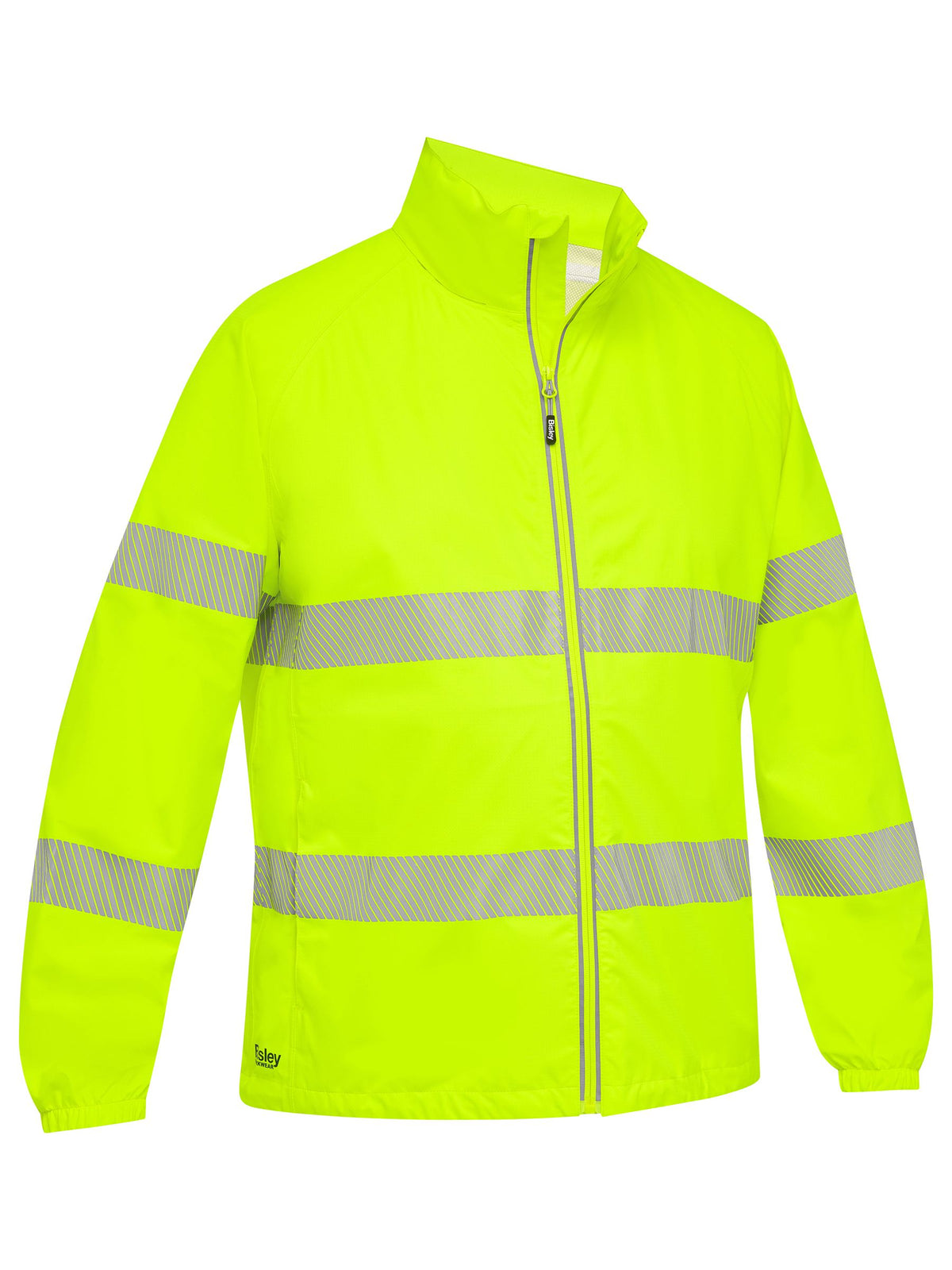 Taped Hi Vis Packable Lightweight Ripstop Rain Jacket - Yellow