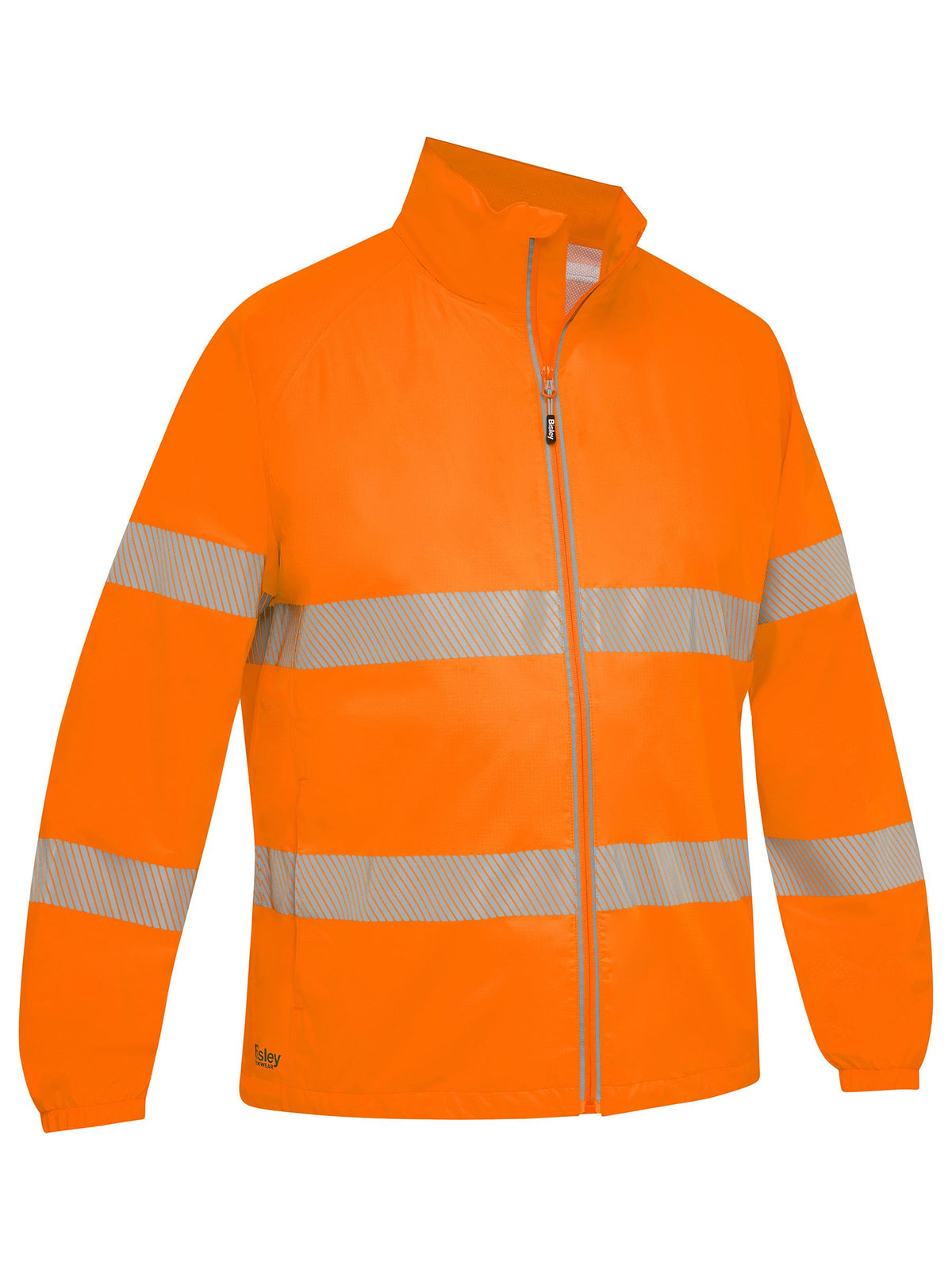 Taped Hi Vis Packable Lightweight Ripstop Rain Jacket - Orange