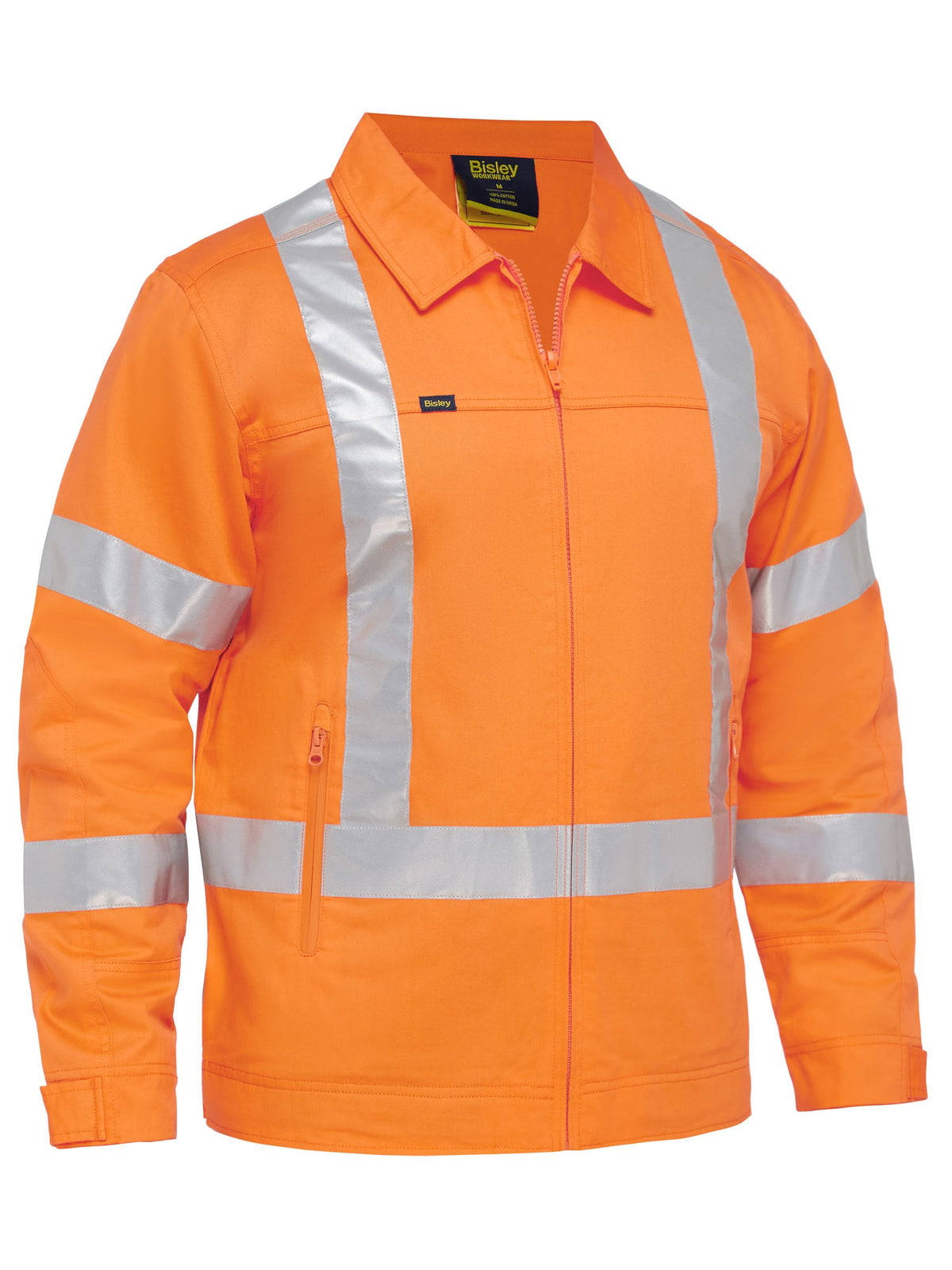 X Taped Hi Vis Drill Jacket With Liquid Repellent Finish - Rail Orange
