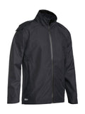 Lightweight Ripstop Rain Jacket with Concealed Hood - Black