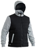 Flx & Move™ Contrast Puffer Fleece Hooded Jacket - Black