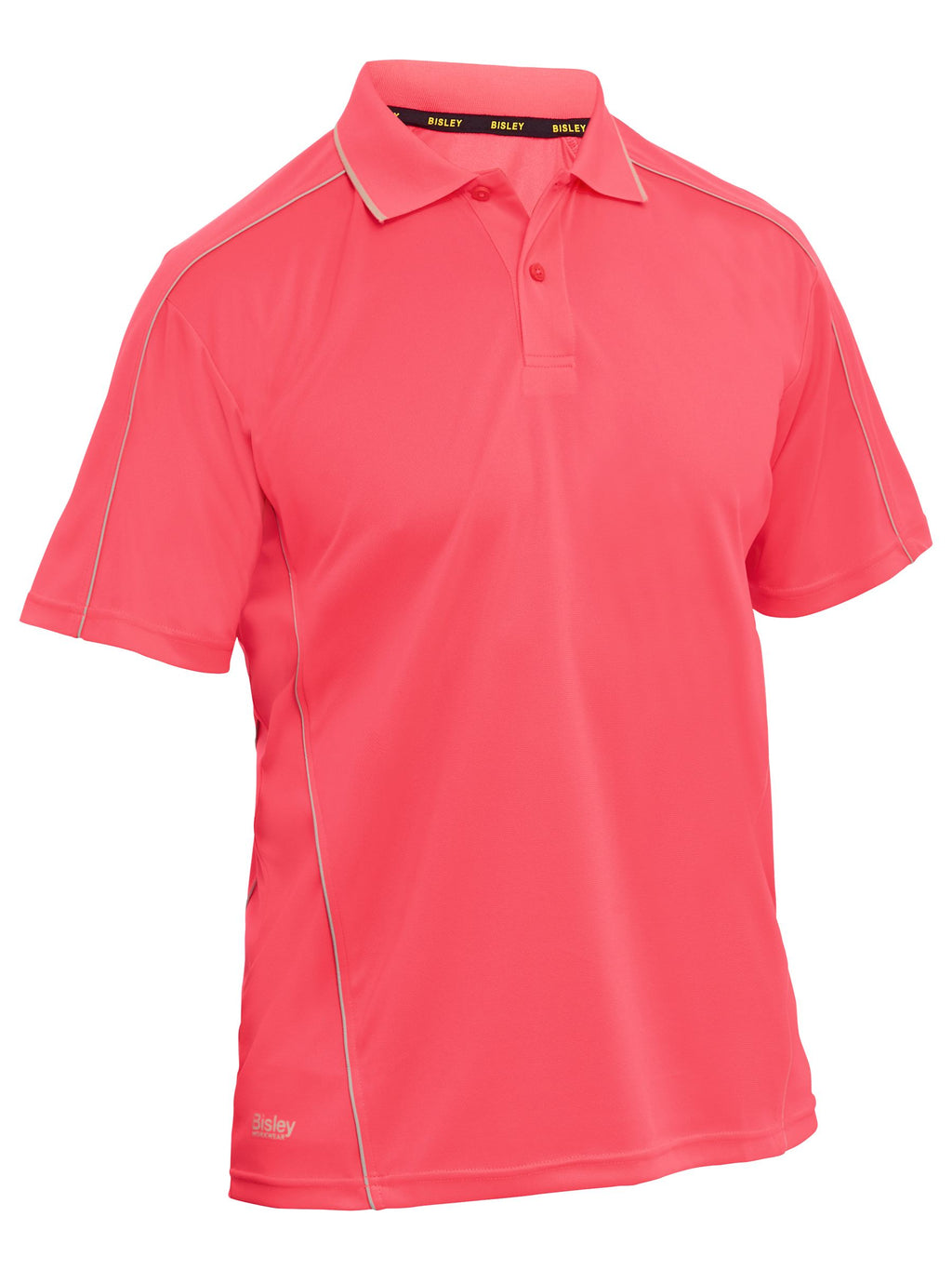 Cool Mesh Polo with Reflective Piping - Hi Vis Pink