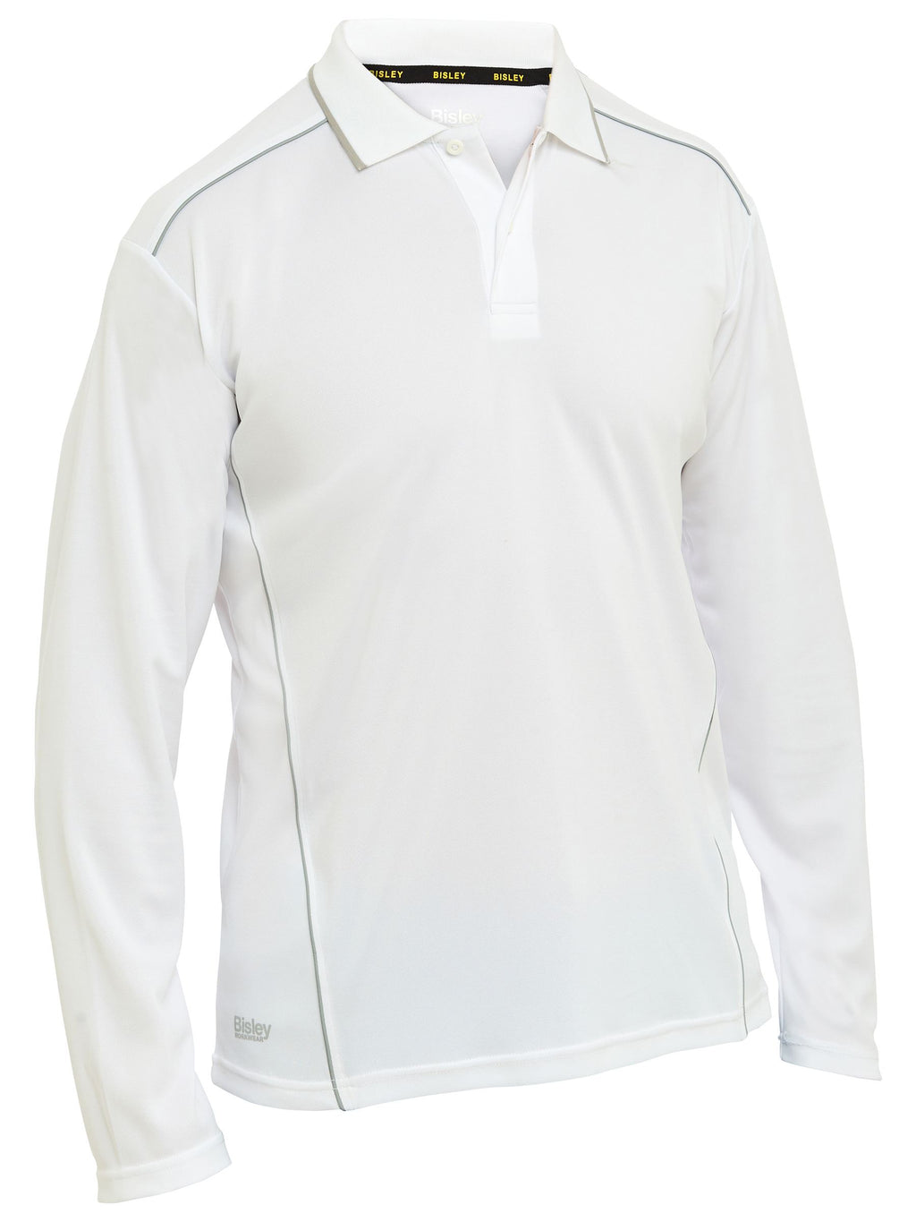 Cool Mesh Polo with Reflective Piping - White