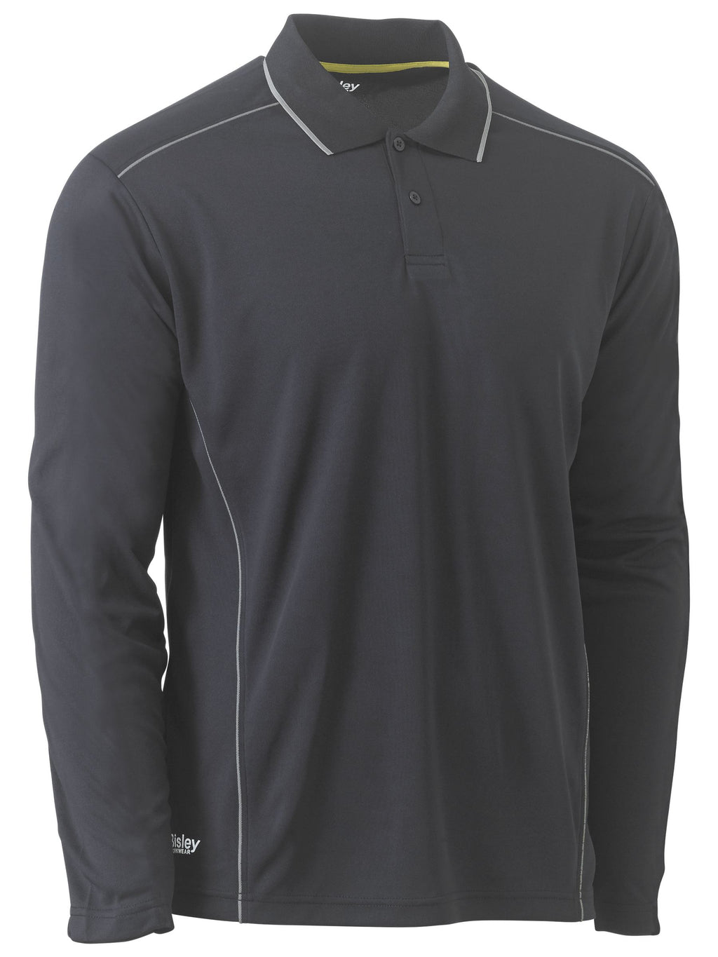 Cool Mesh Polo with Reflective Piping - Charcoal