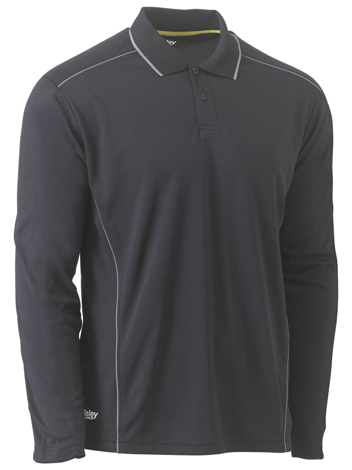 Cool Mesh Polo with Reflective Piping - Charcoal
