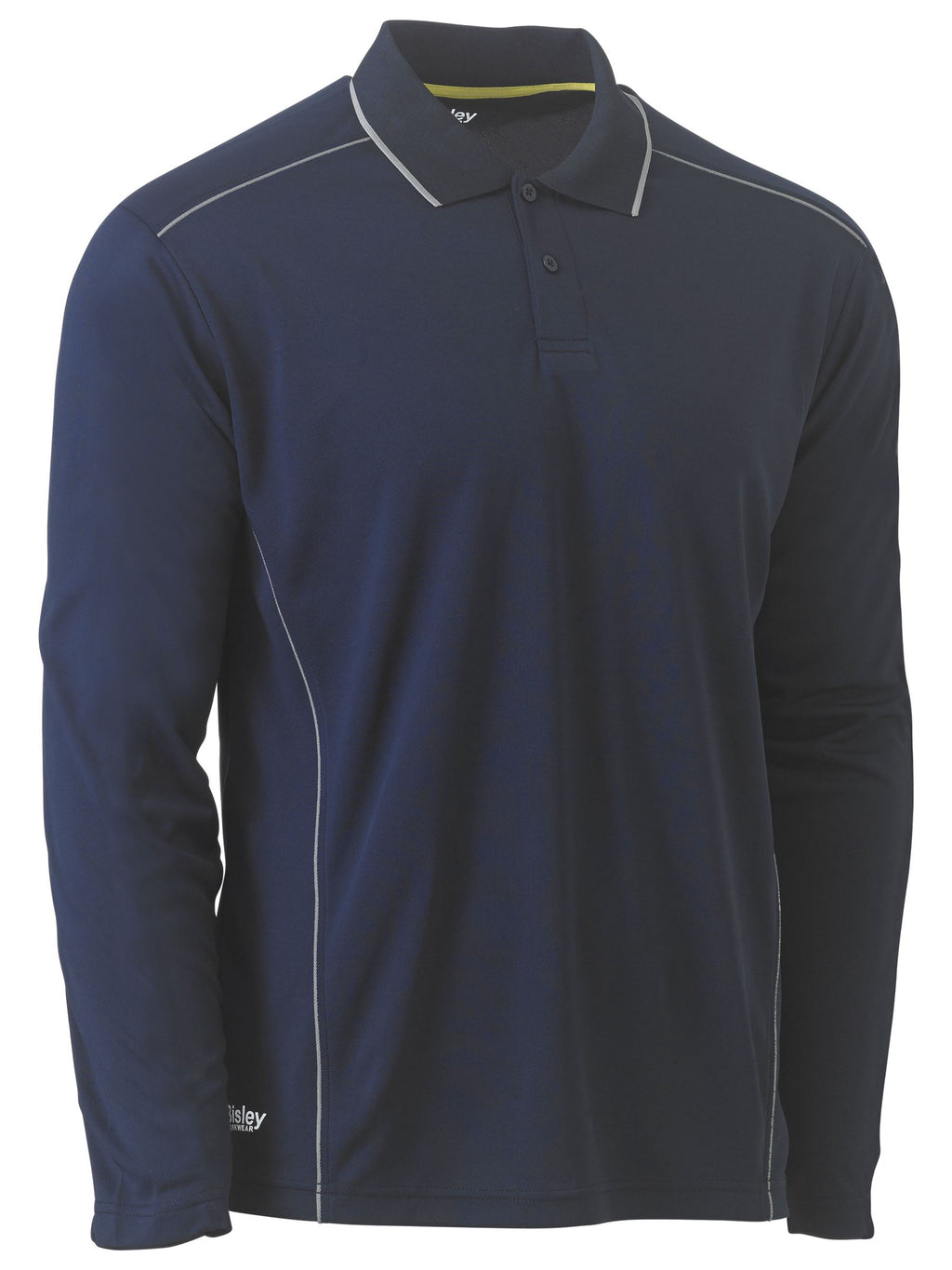 Cool Mesh Polo with Reflective Piping - Navy