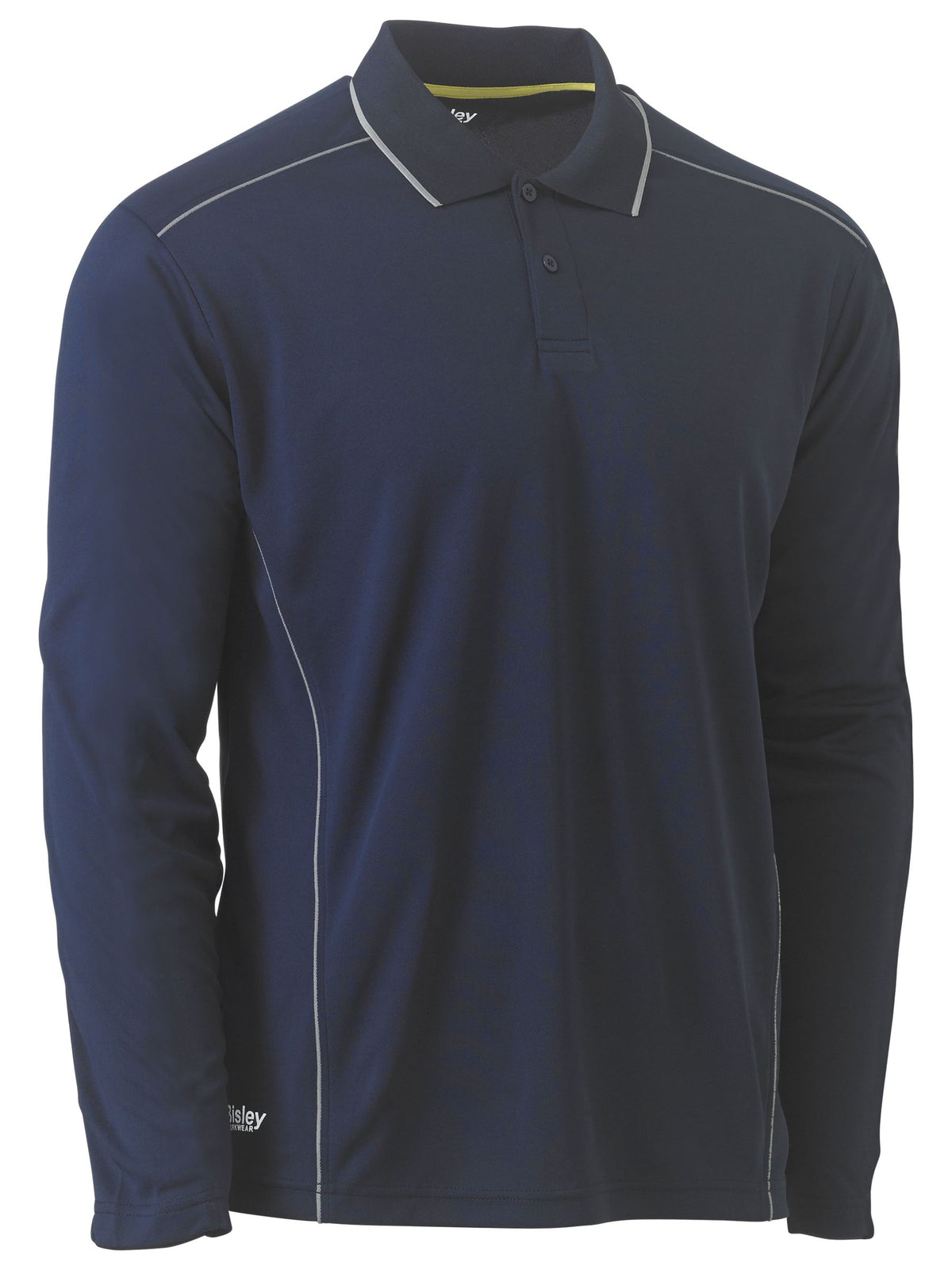 Cool Mesh Polo with Reflective Piping - Navy