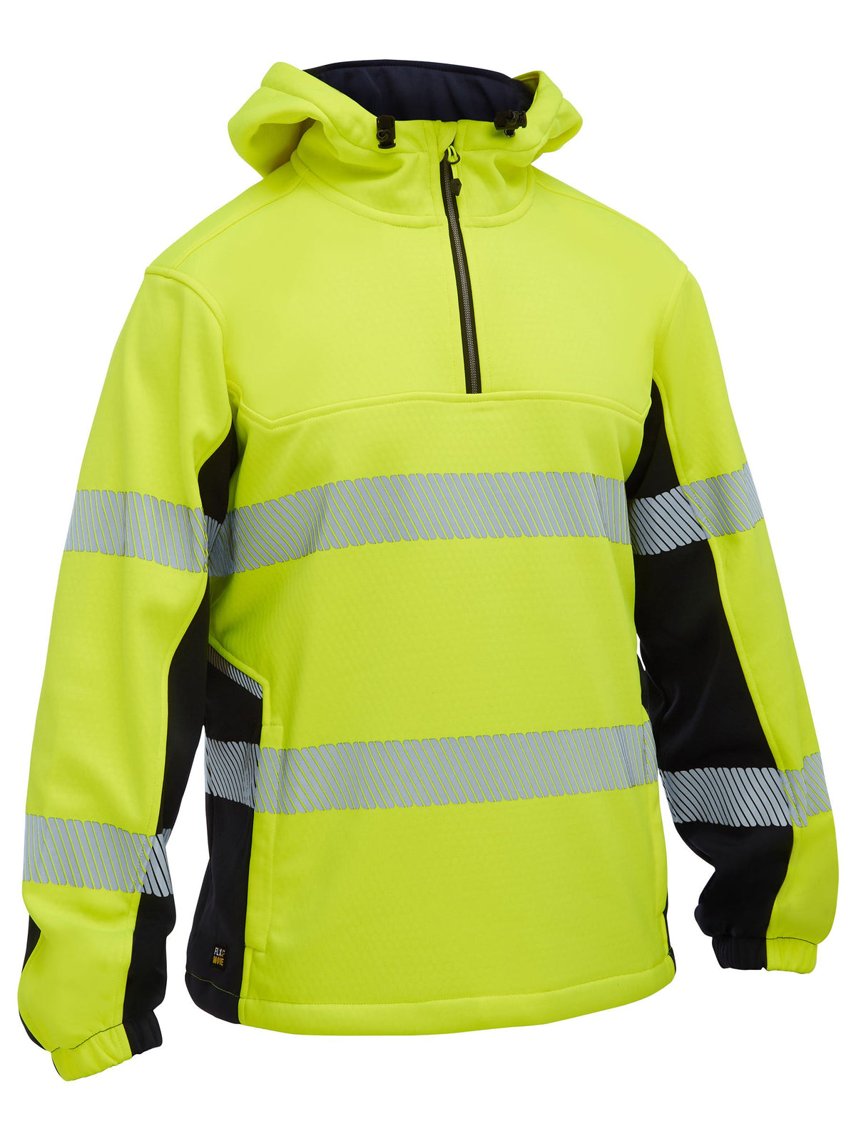 Flx & Move™ Hi Vis Taped Liquid Repellent Fleece Hoodie - Yellow/Navy