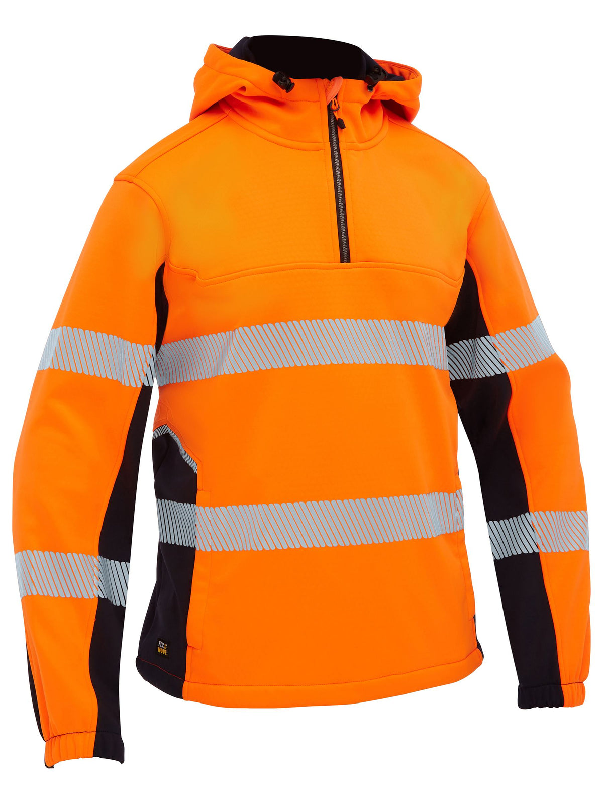 Flx & Move™ Hi Vis Taped Liquid Repellent Fleece Hoodie - Orange/Navy