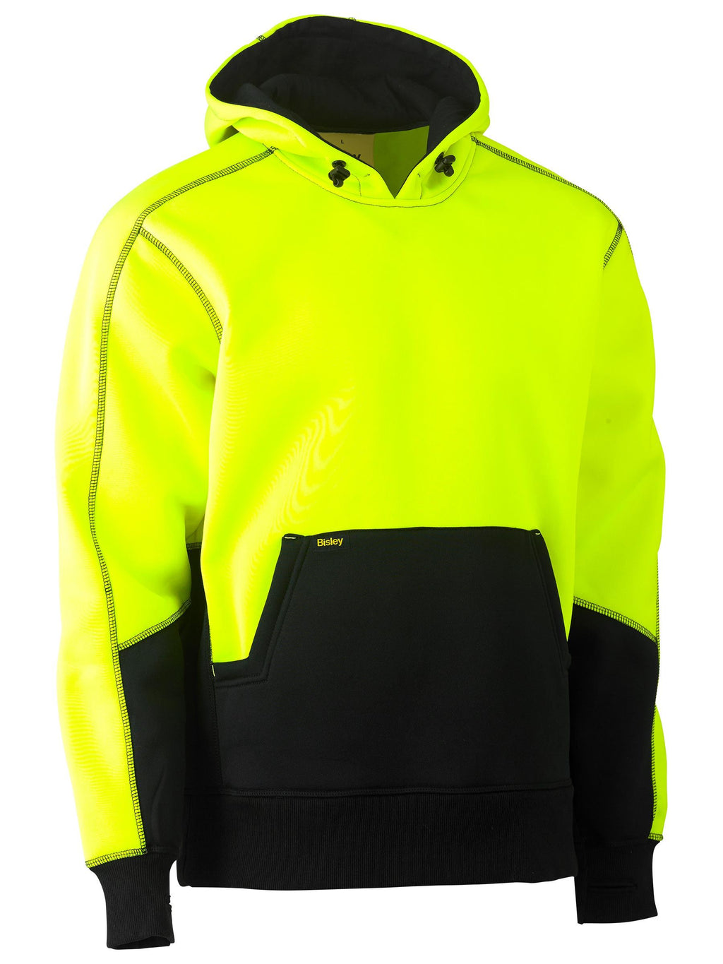 Hi Vis Fleece Hoodie Pullover - Yellow/Navy