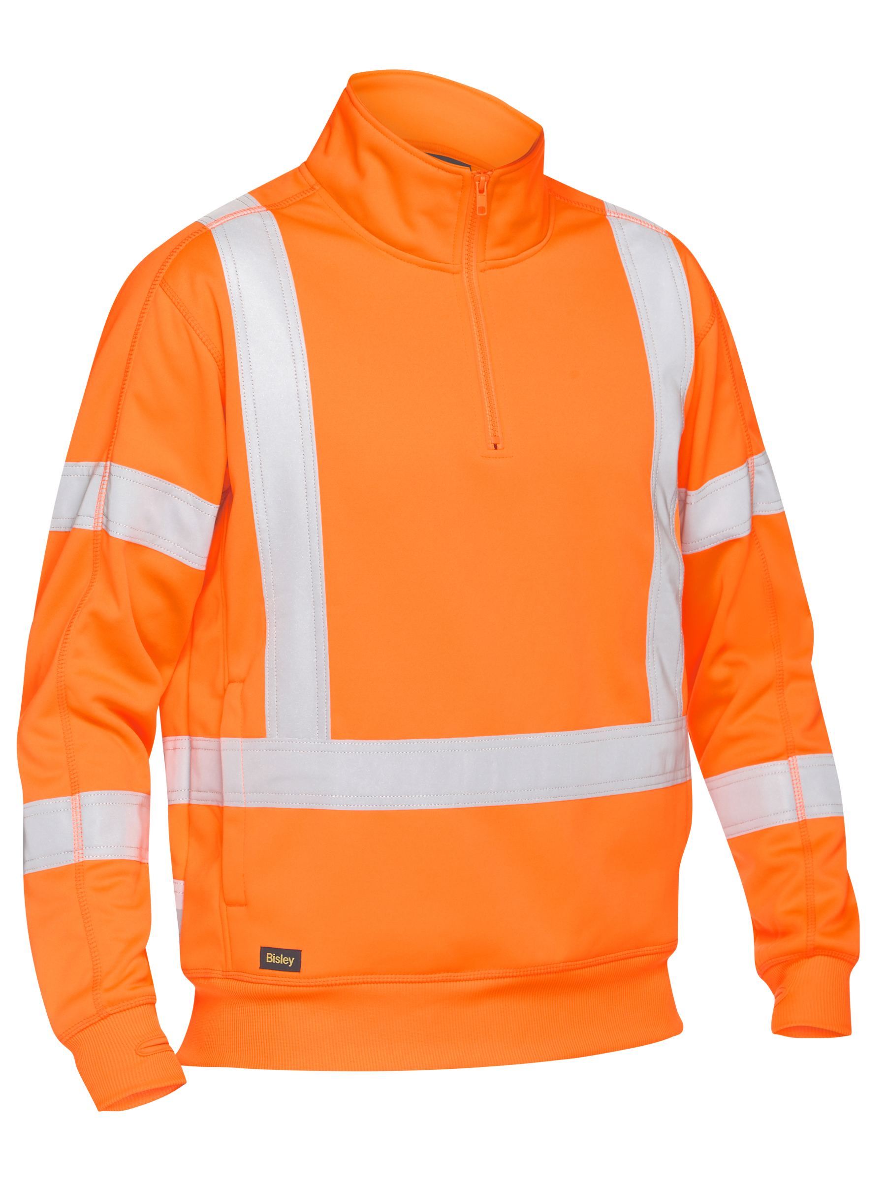 X Taped Hi Vis 1/4 Zip Pullover - Rail Orange