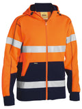 Taped Hi Vis Fleece Hoodie - Orange/Navy