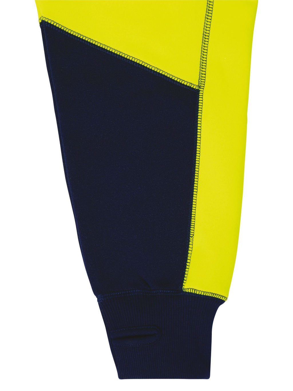 Hi Vis Zip Front Fleece Hoodie - Yellow/Navy