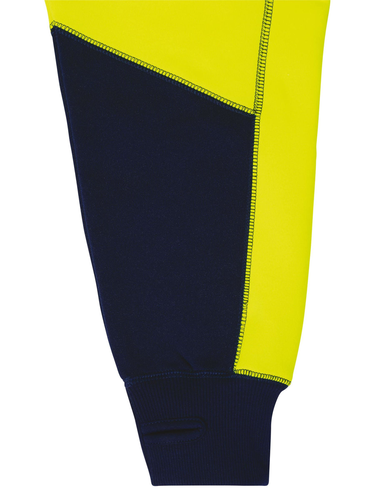 Hi Vis Zip Front Fleece Hoodie - Yellow/Navy