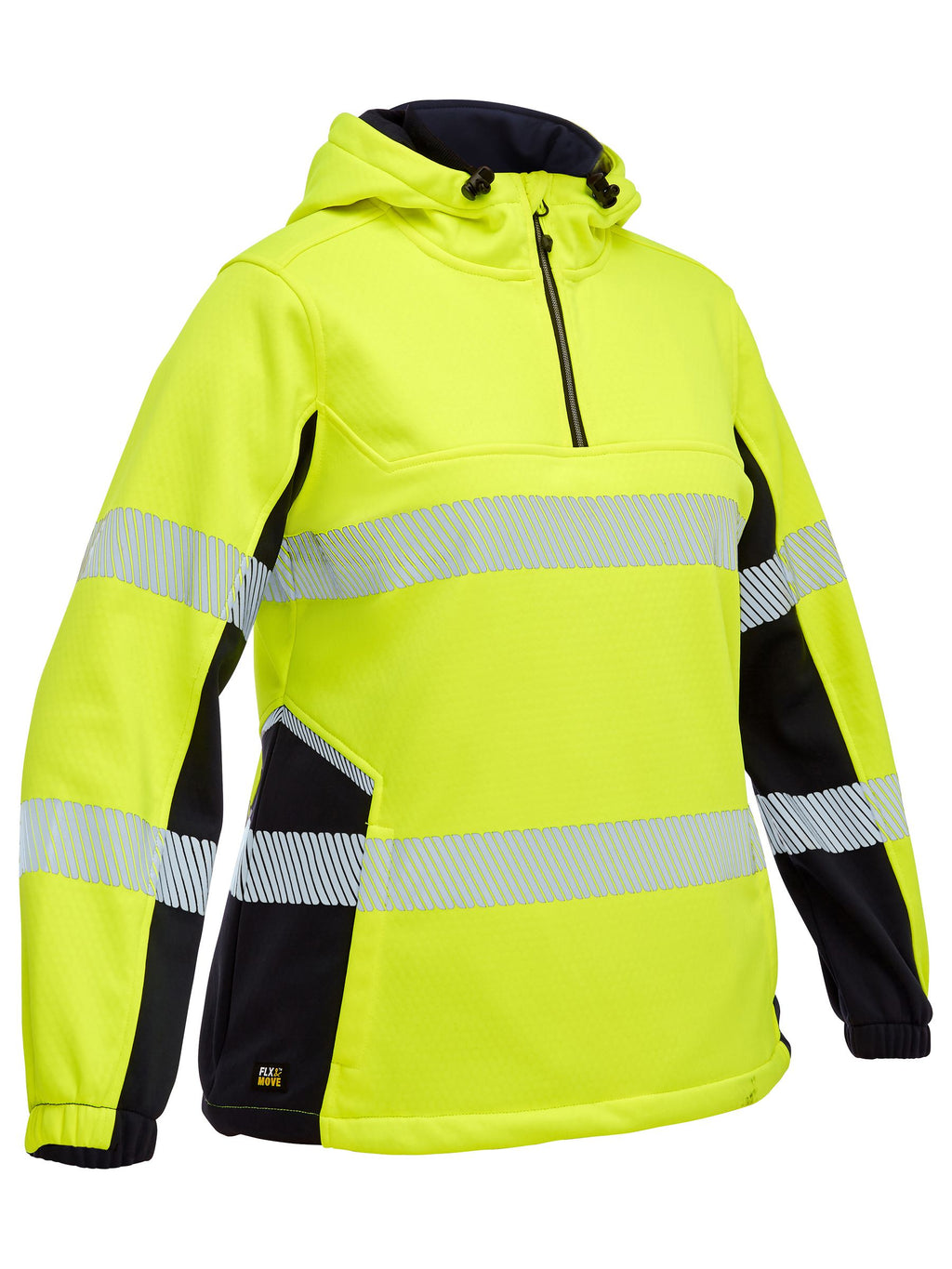 Women's Flx & Move™ Hi Vis Taped Liquid Repellent Fleece Hoodie - Yellow/Navy
