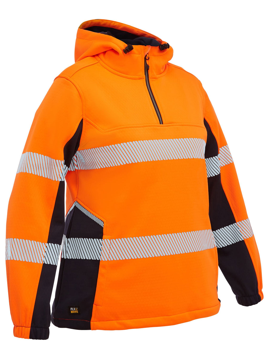 Women's Flx & Move™ Hi Vis Taped Liquid Repellent Fleece Hoodie - Orange/Navy