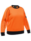 Women's Work Fleece Crew Neck Jumper - Orange