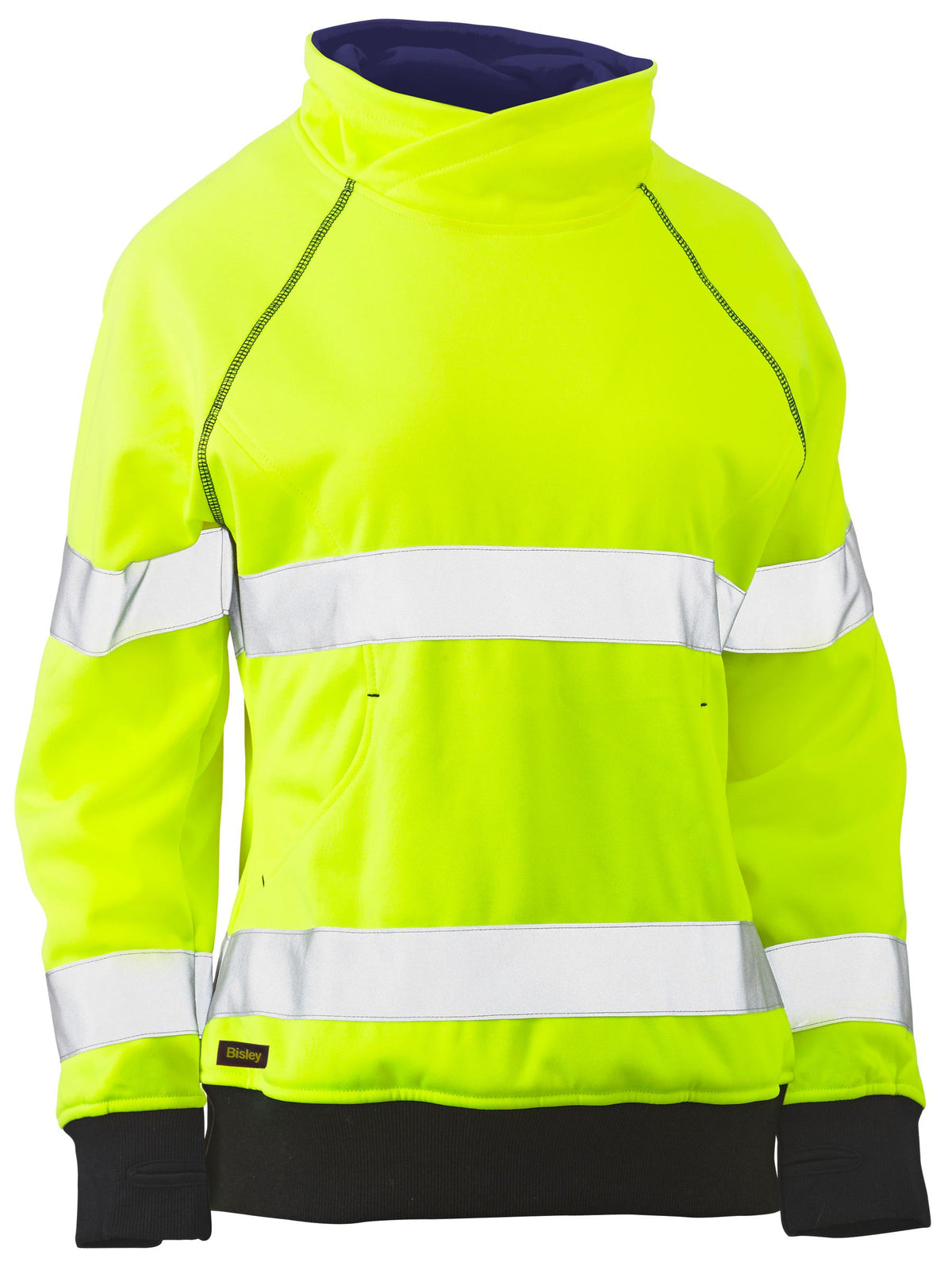 Women's Taped Hi Vis Fleece Jumper - Yellow
