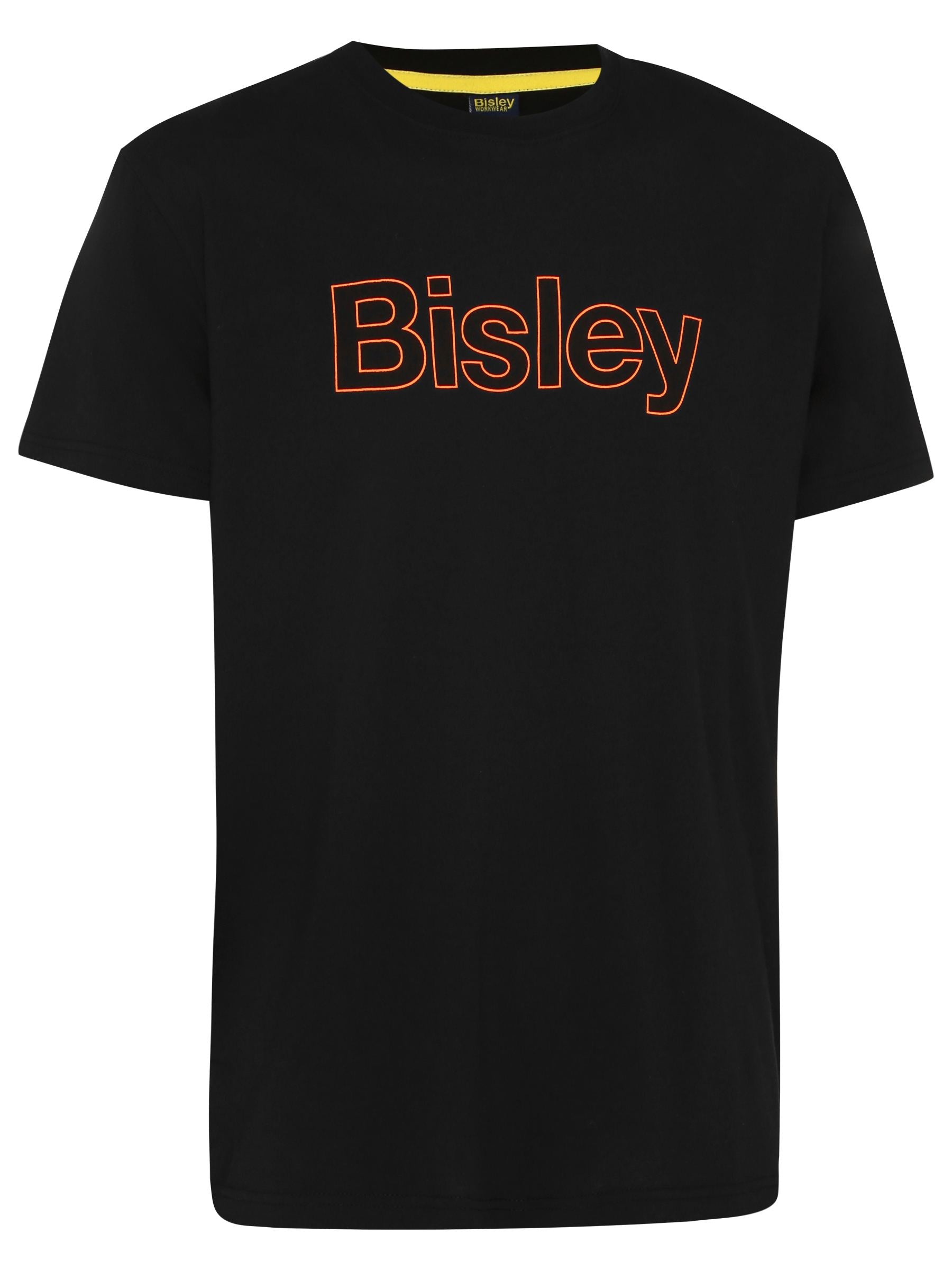 Bisley Cotton Outline Logo Tee - Orange/Black - Discontinued