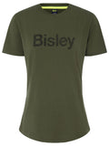 Bisley Women's Cotton Logo Tee - Army Green