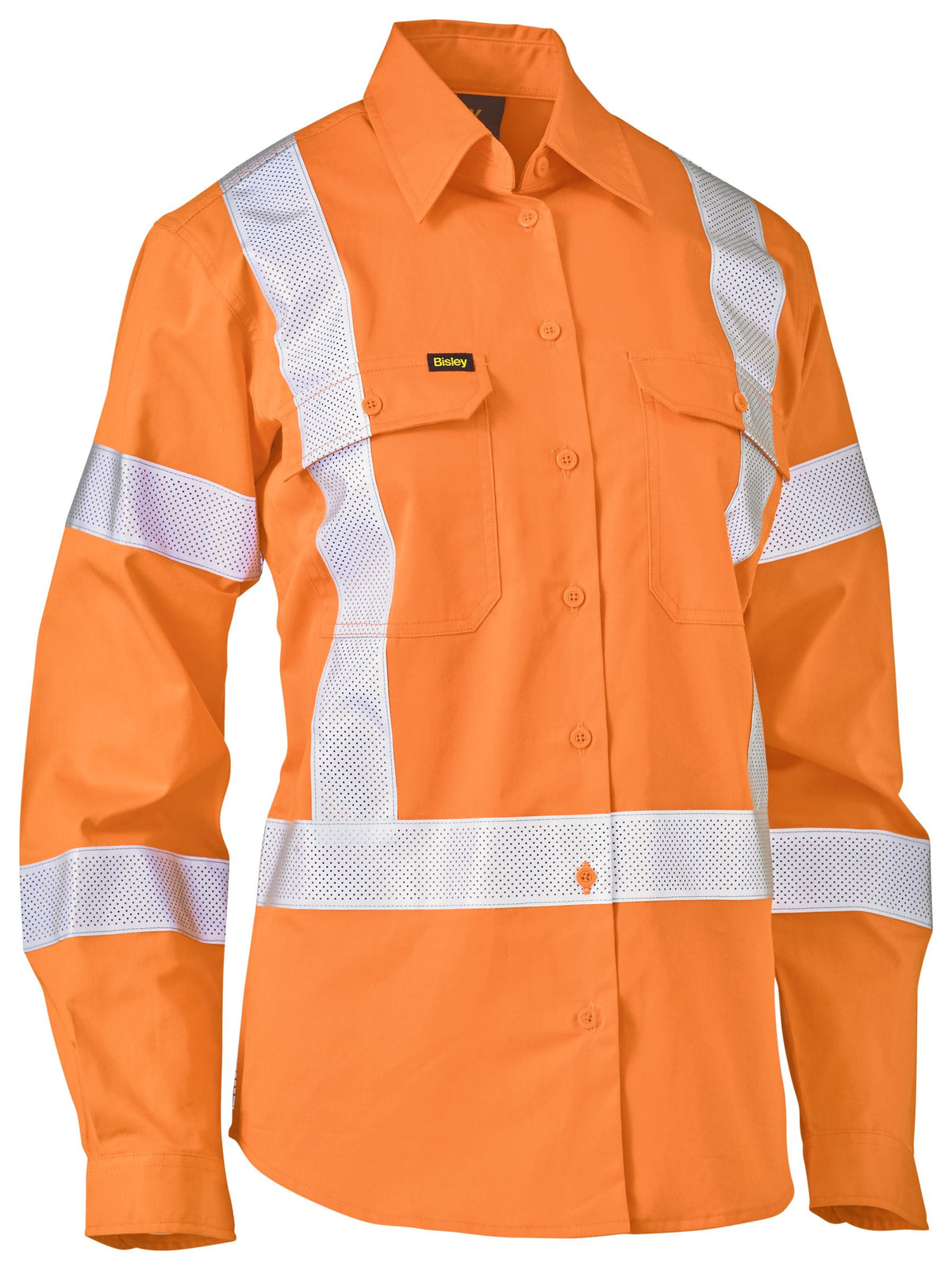 Women's X Taped Biomotion Hi Vis Cool Lightweight Drill Shirt - Orange