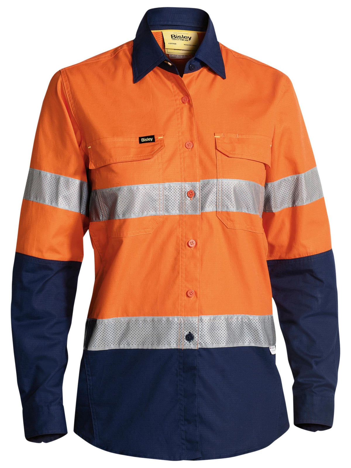 Women's X Airflow™ Taped Hi Vis Ripstop Shirt - Orange/Navy