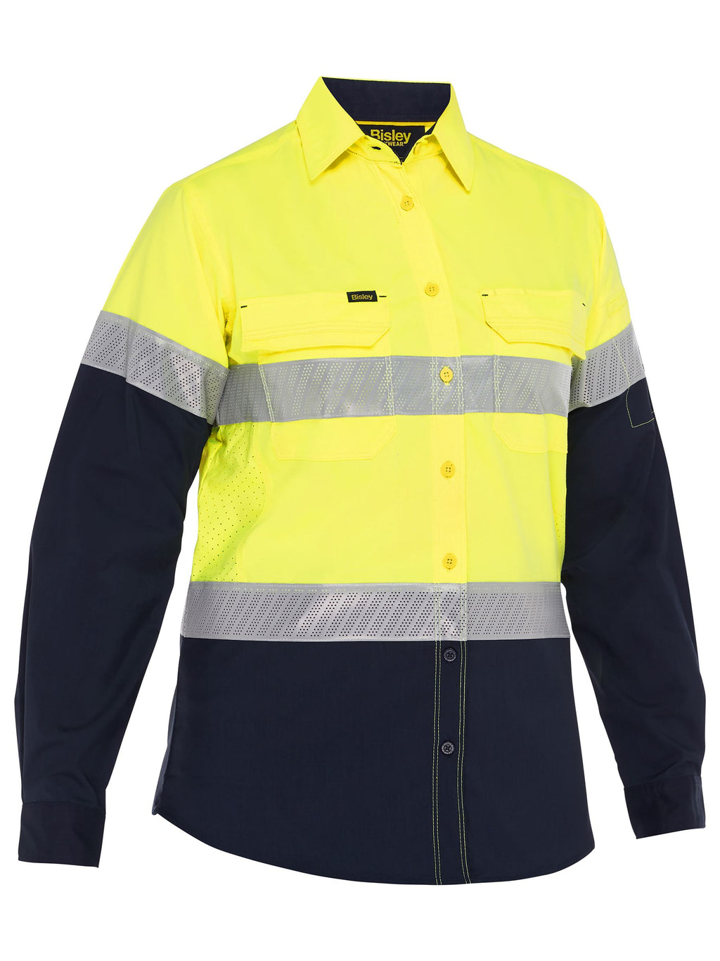 Women's X Airflow™ Hi Vis Taped Stretch Ripstop Shirt - Yellow/Navy