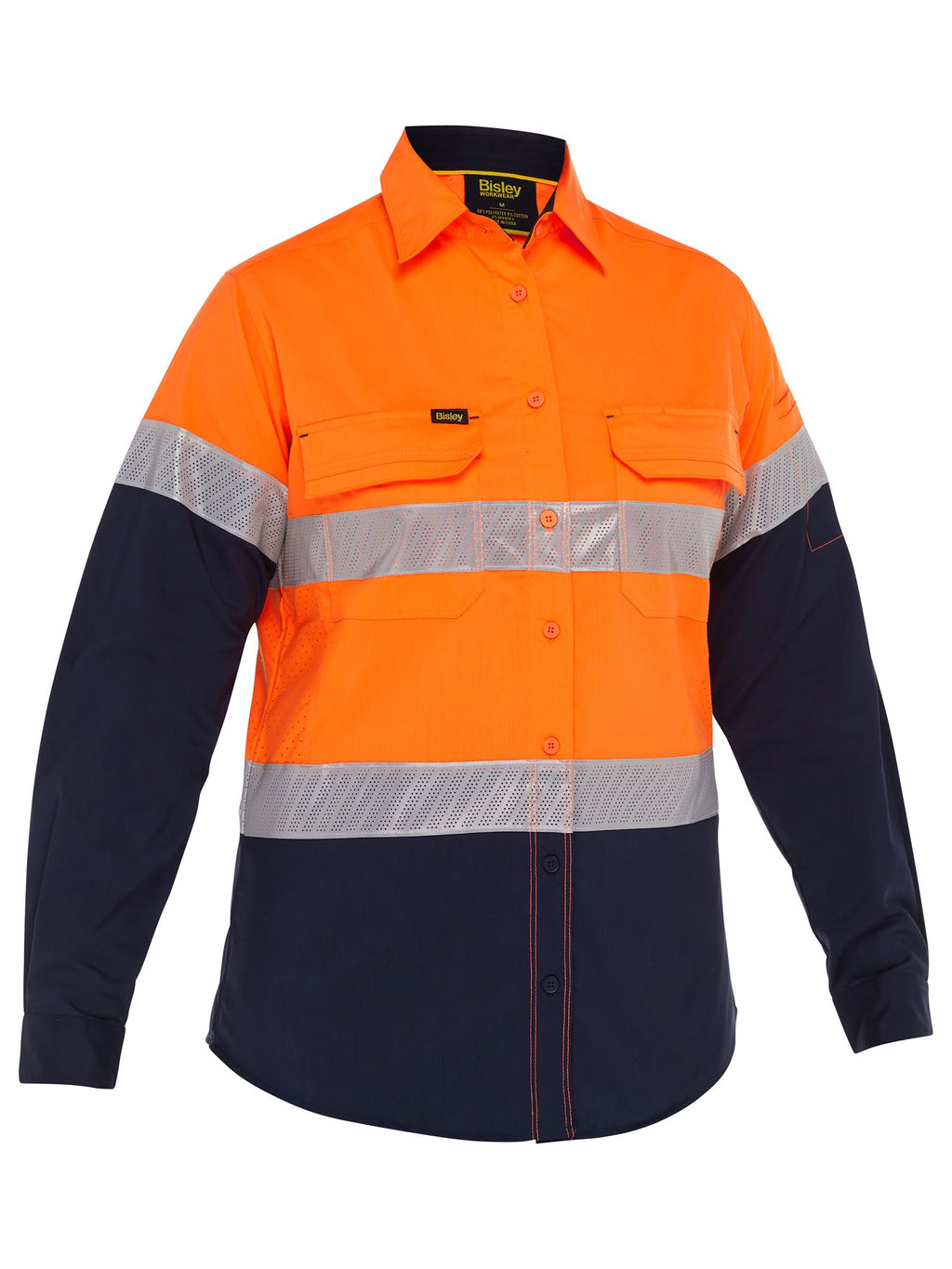 Women's X Airflow™ Hi Vis Taped Stretch Ripstop Shirt - Orange/Navy