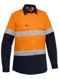 Women's Taped Hi Vis Ripstop Vented Shirt - Orange/Navy