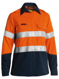 TenCate Tecasafe® Plus 700 Women's Taped Hi Vis FR Vented Shirt - Orange/Navy