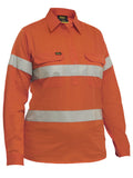 Women's Taped Hi Vis Cool Lightweight Closed Front Shirt - Orange