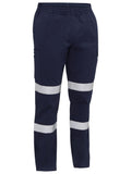 Taped Biomotion Stretch Cotton Drill Elastic Waist Cargo Work Pant - Navy
