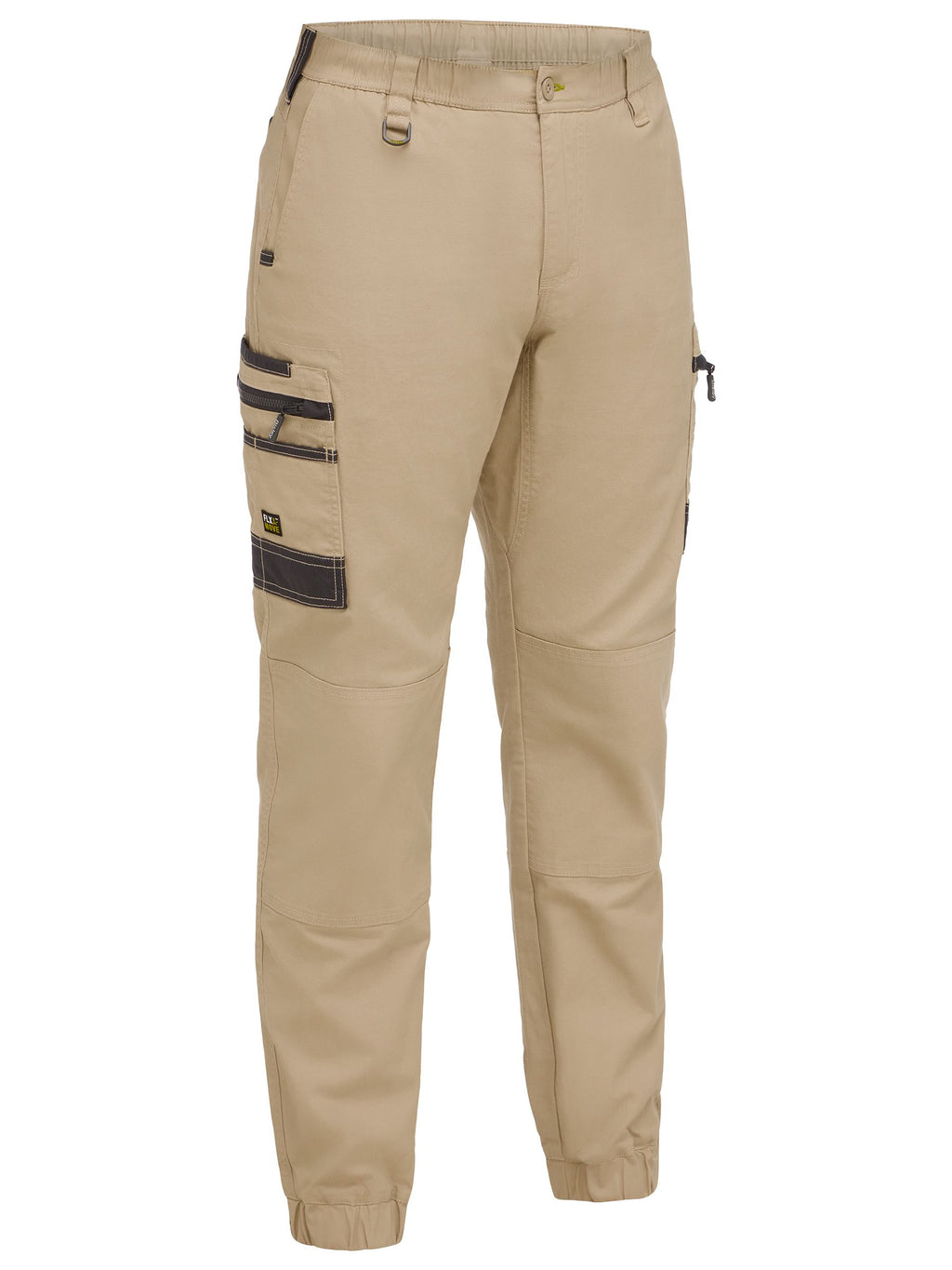 Flx & Move™ Elastic Waist Cargo Cuffed Pants - Stone