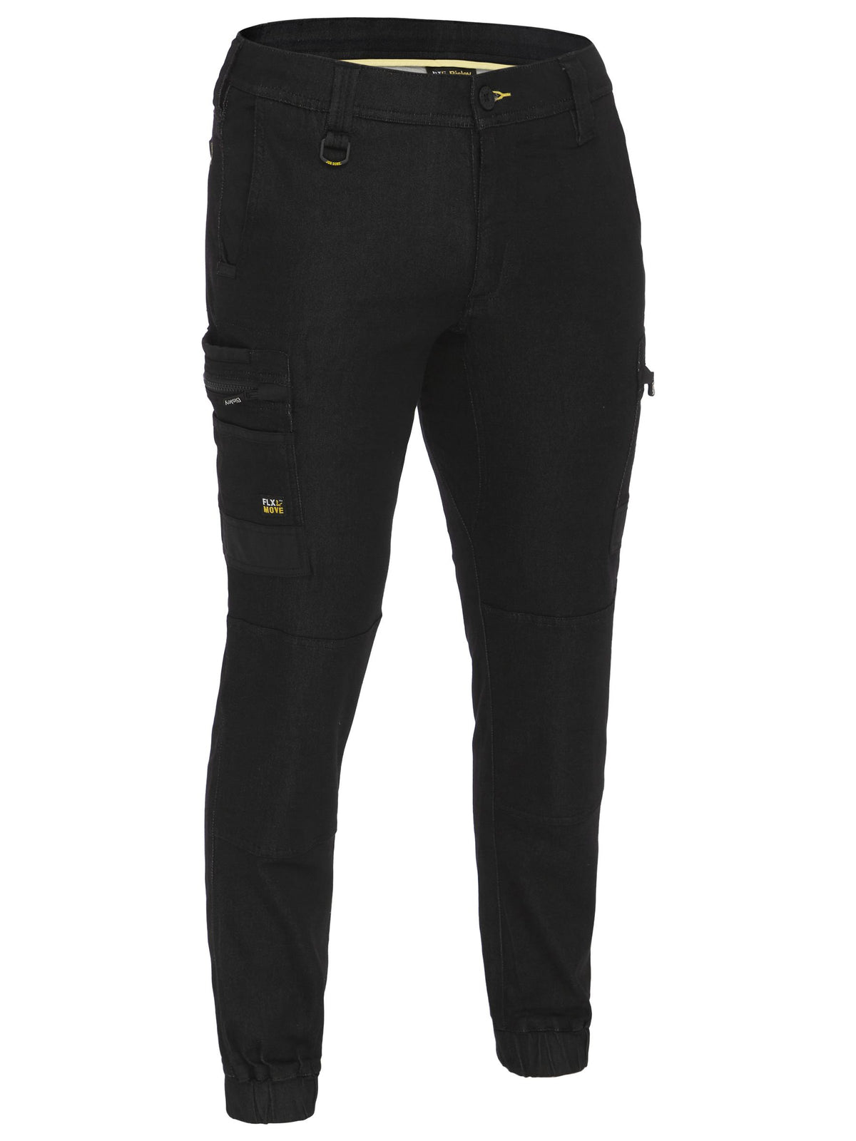 Flx and Move™ Stretch Denim Cargo Cuffed Pants - Black