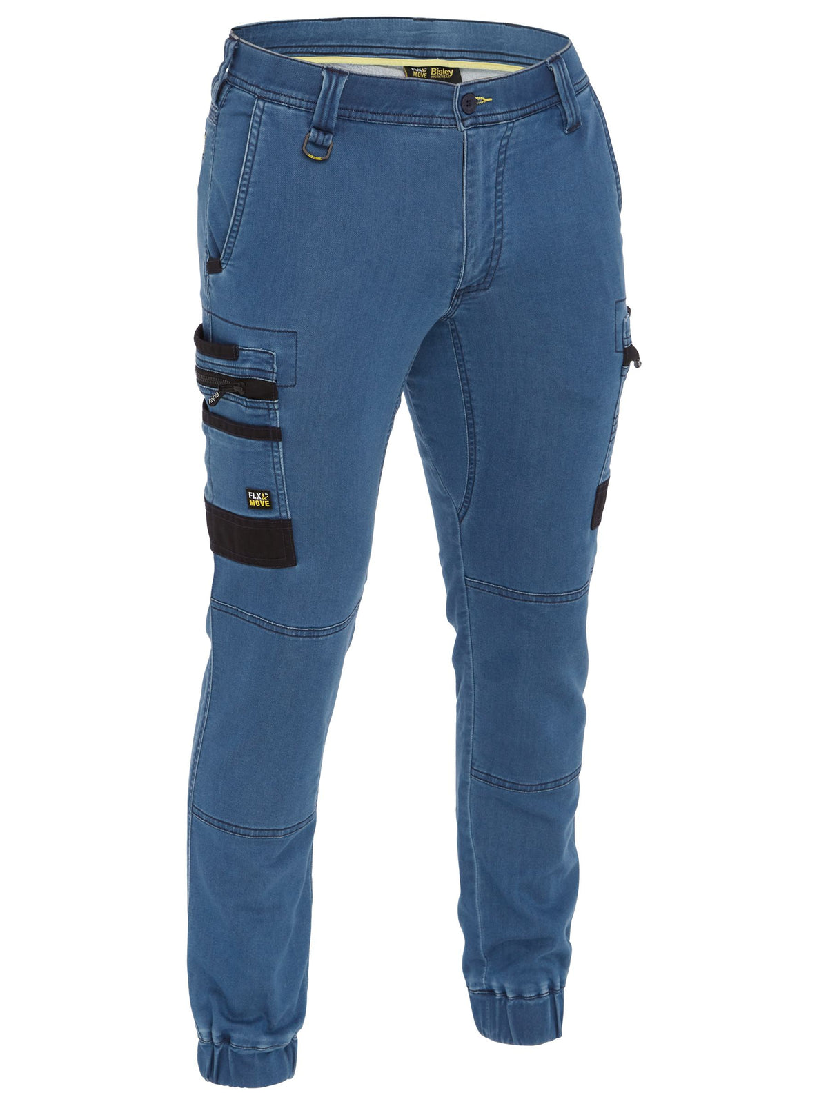 Flx and Move™ Stretch Denim Cargo Cuffed Pants - Light Denim