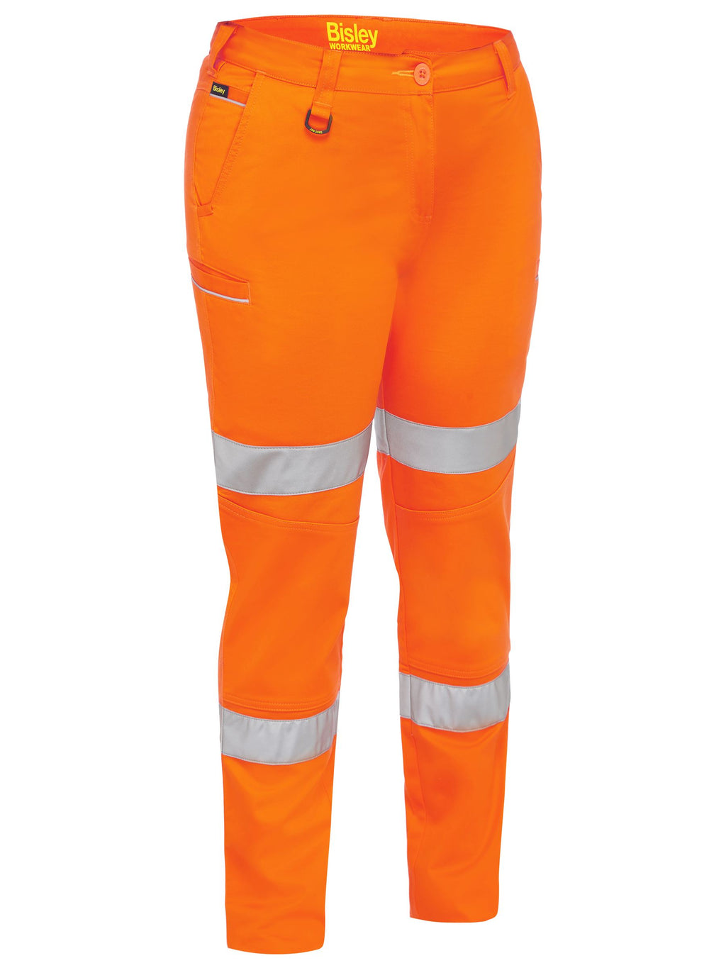 Women's Taped Mid Rise Stretch Cotton Pants - Orange