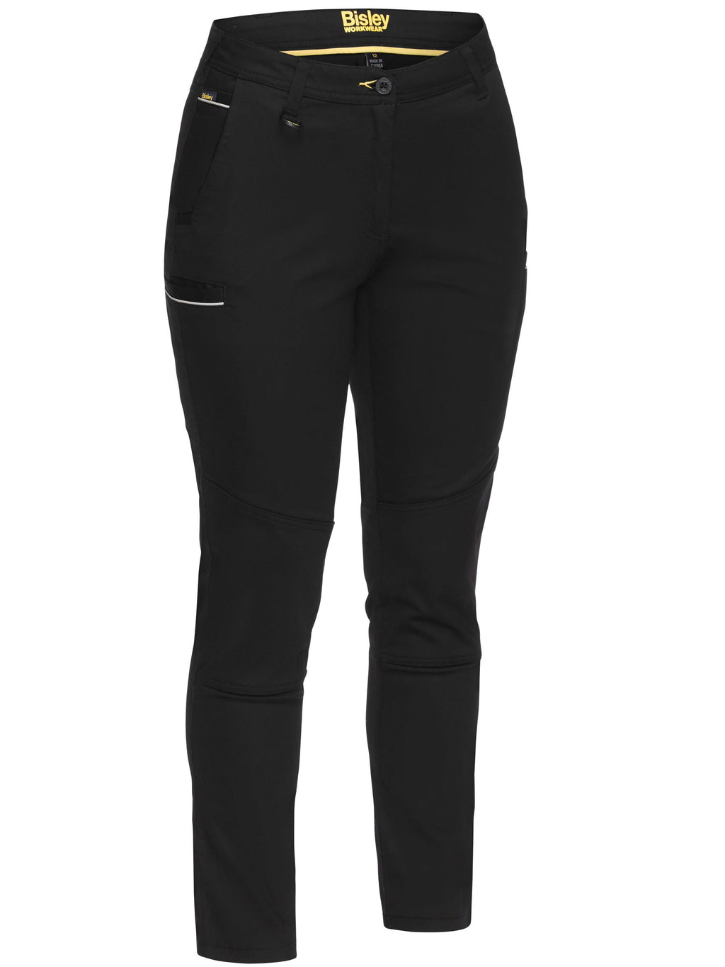 Women's Mid Rise Stretch Cotton Pants - Black
