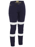 Women's Taped Cotton Cargo Cuffed Pants - Navy