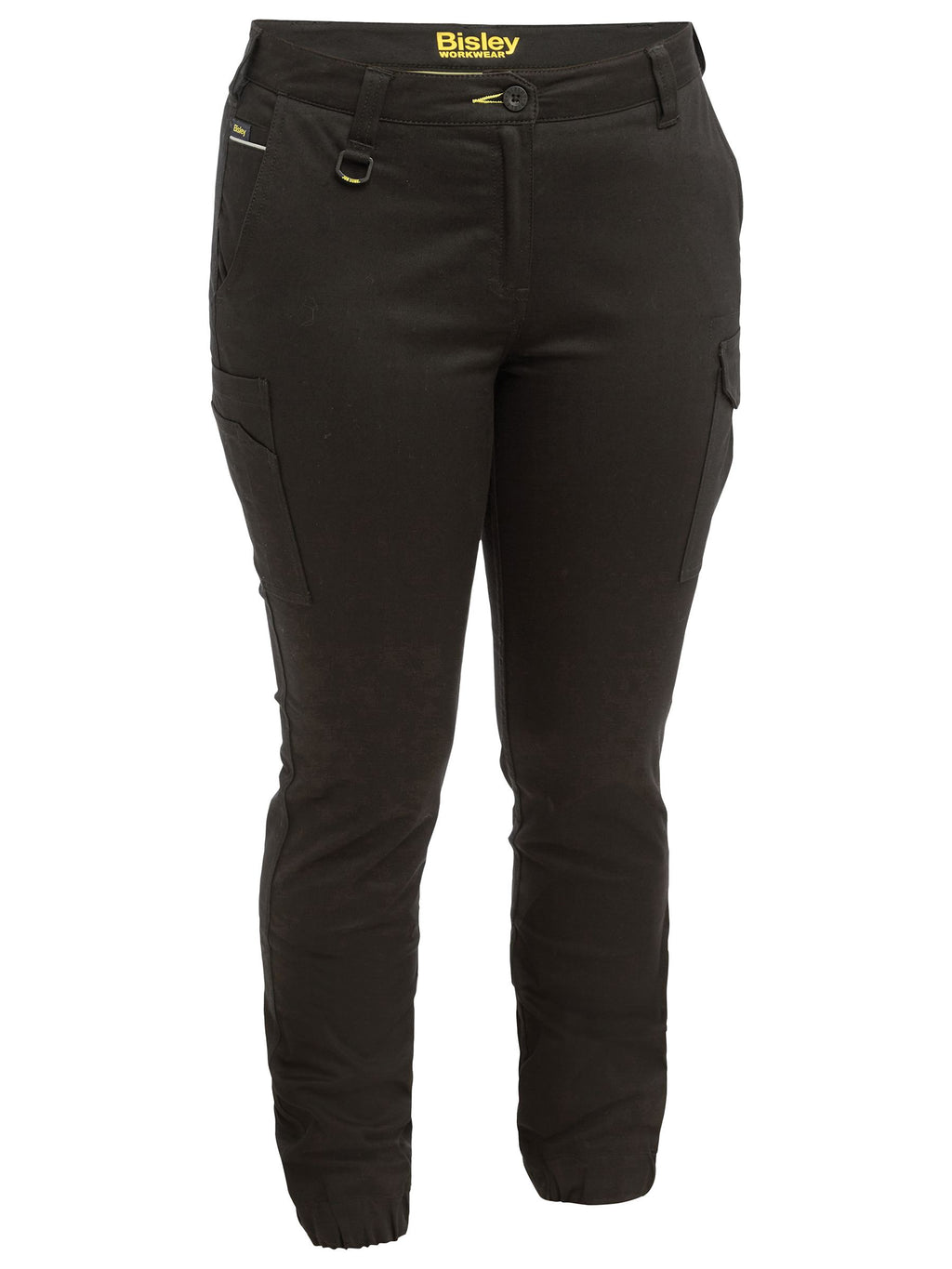 Women's Cotton Cargo Cuffed Pants - Black