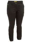 Women's Cotton Cargo Cuffed Pants - Black