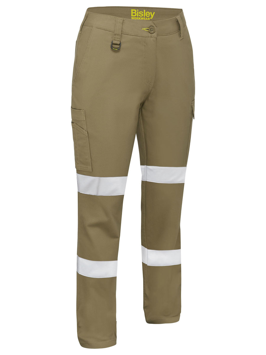 Woman's Taped Stretch Cotton Drill Cargo Pants - Khaki
