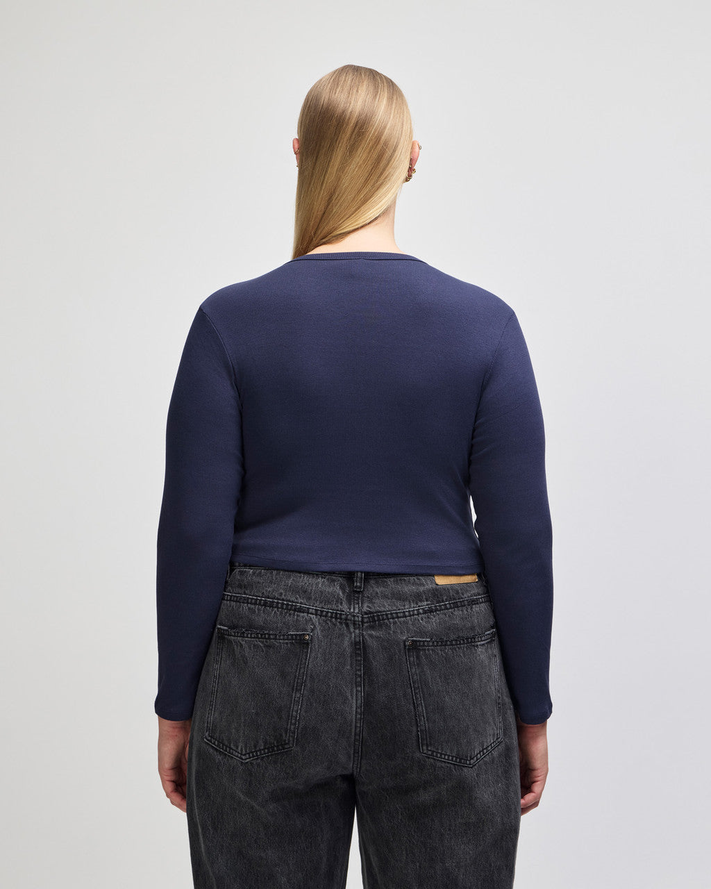 American Apparel Baby Rib Women's LS Crop Fitted T-Shirt