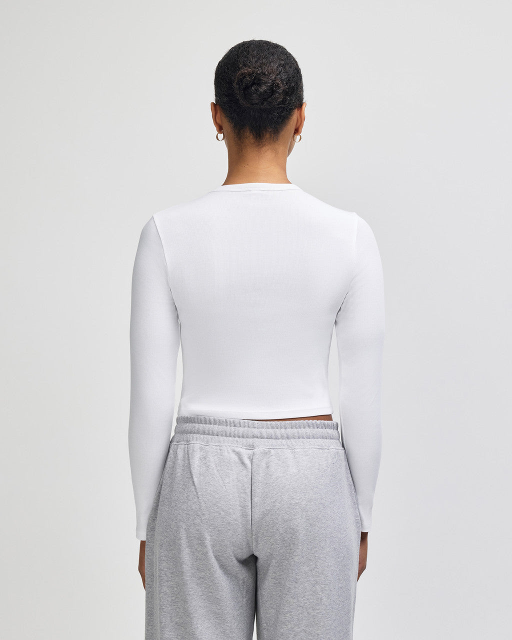 American Apparel Baby Rib Women's LS Crop Fitted T-Shirt