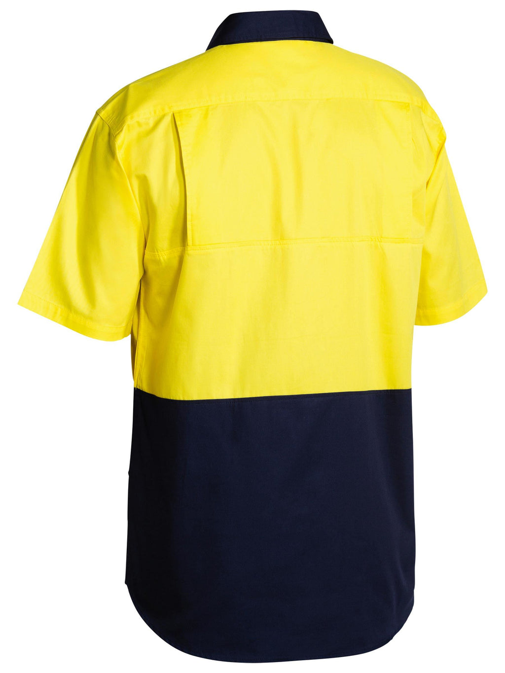 Hi Vis Cool Lightweight Drill Shirt - Yellow/Navy