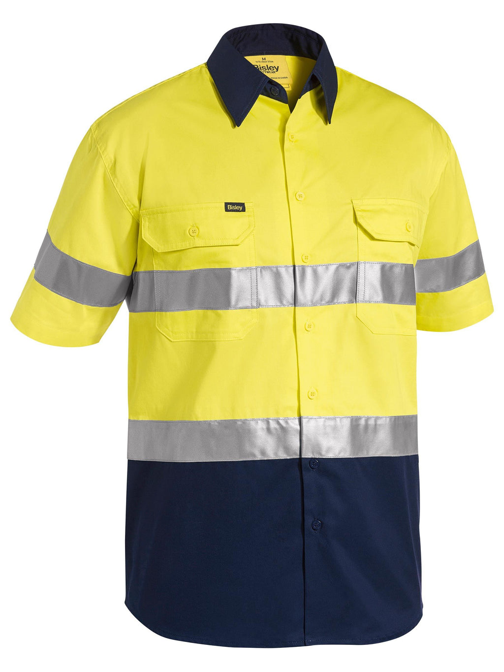 Taped Hi Vis Cool Lightweight Shirt - Yellow/Navy