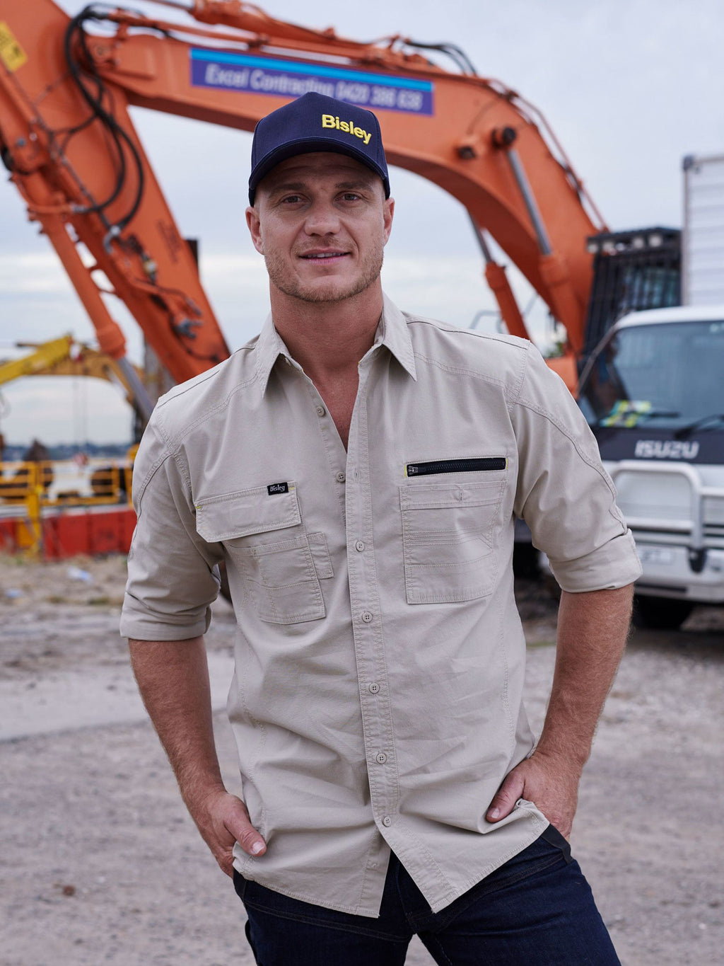 Flx & Move™ Utility Work Shirt - Stone