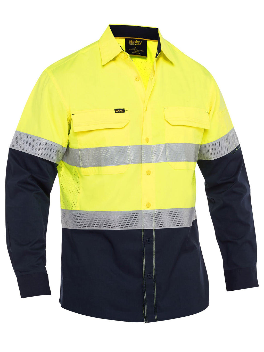 X Airflow™ Hi Vis Taped Stretch Ripstop Shirt - Yellow/Navy