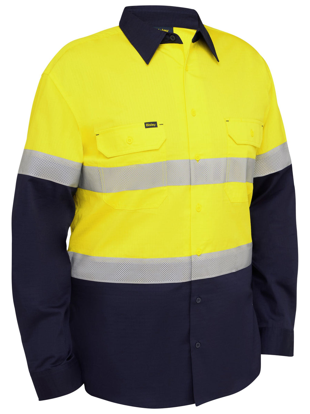 Taped Hi Vis Ripstop Vented Shirt - Yellow/Navy