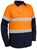 Taped Hi Vis Ripstop Vented Shirt - Orange/Navy